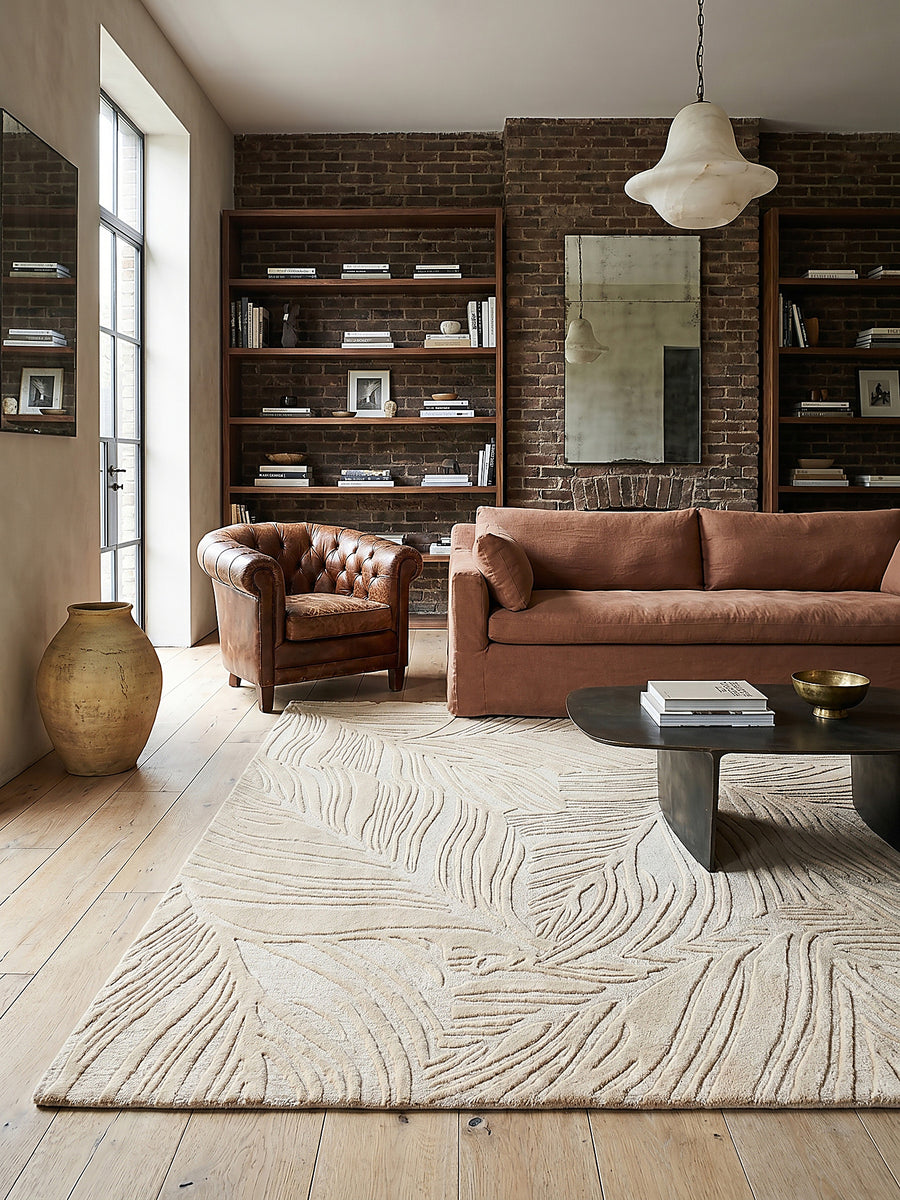 Teppich Beige rechteckig Editorial Styling_
