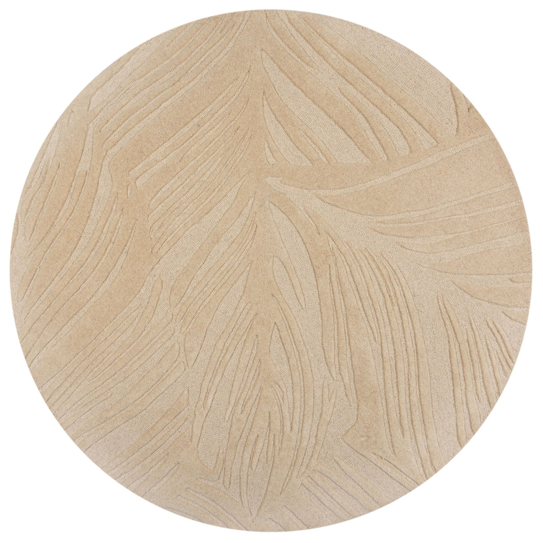 Wollteppich Blatt-Design - handgetuftet LEVEN LEE_Rund_