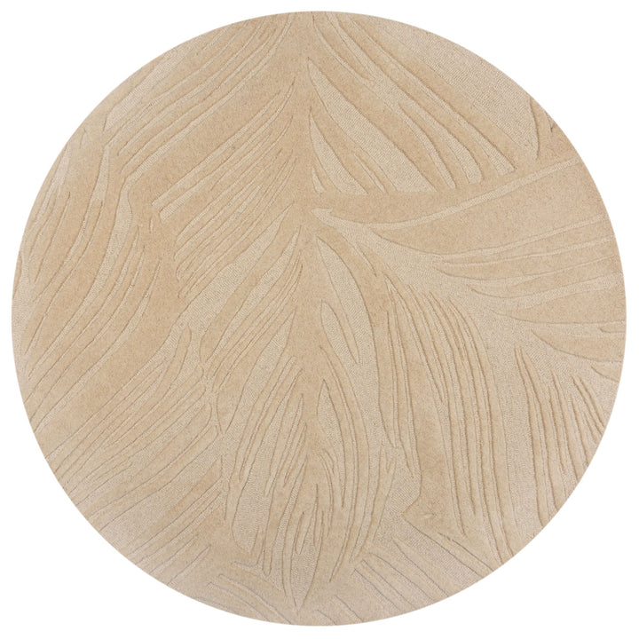 Wollteppich Blatt-Design - handgetuftet LEVEN LEE_Rund_