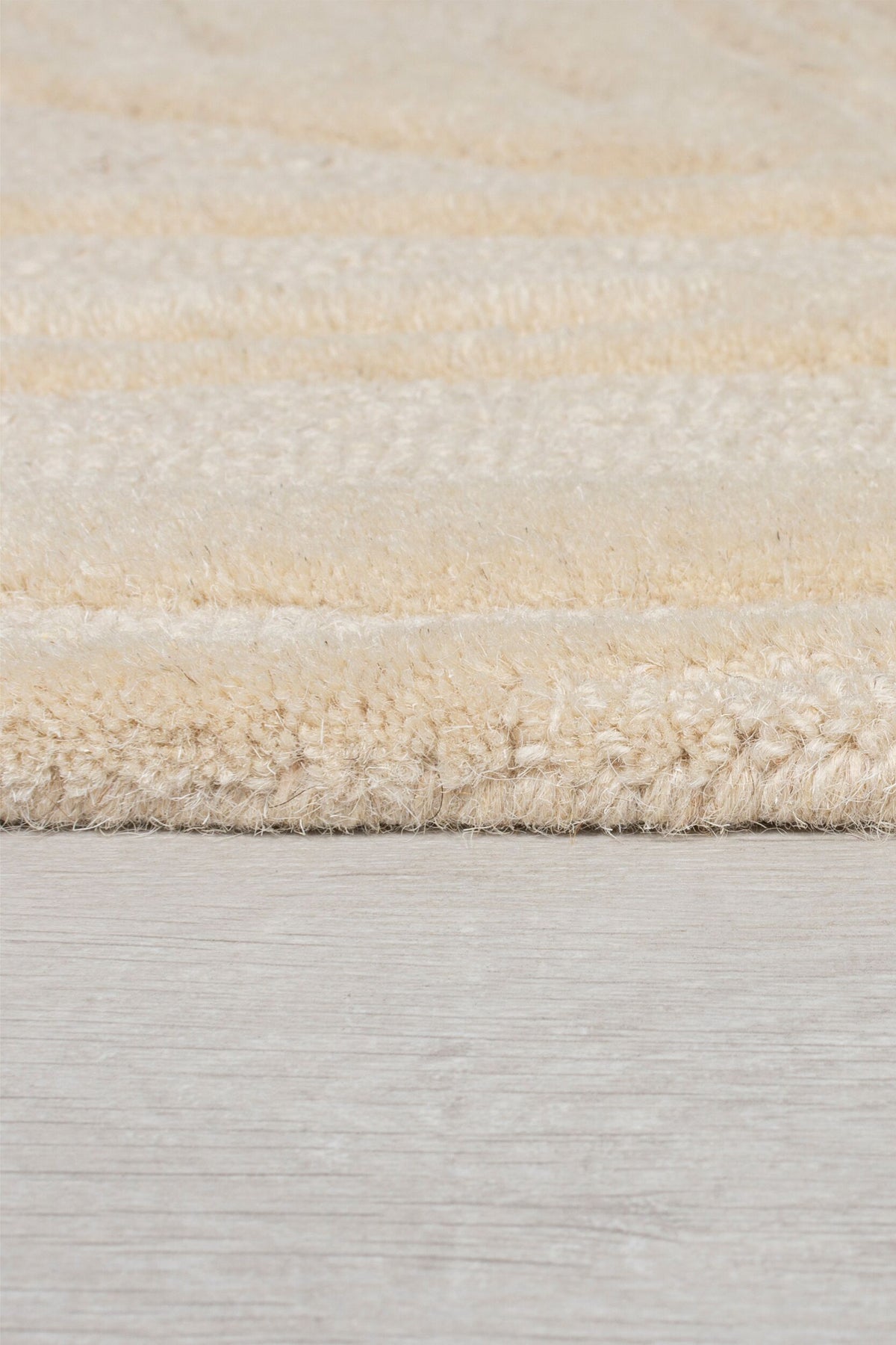 Wollteppich Blatt-Design - handgetuftet LEVEN LEE - Beige 60x230 cm_Läufer_