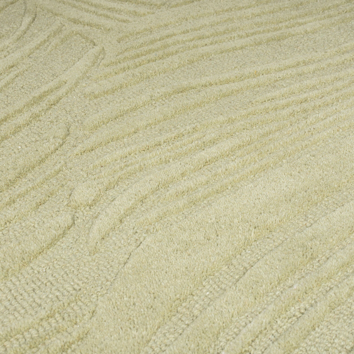 Wollteppich Blatt-Design - handgetuftet LEVEN LEE_Rund_