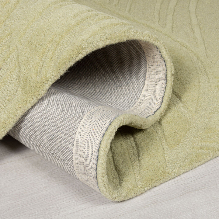 Handgetufteter Teppich_ 100% Wolle_ in Beruhigenden Farben_ Kollektion LEVEN LEE von Kadima Design_Grün-Beige_#sku_BARK503119373945#