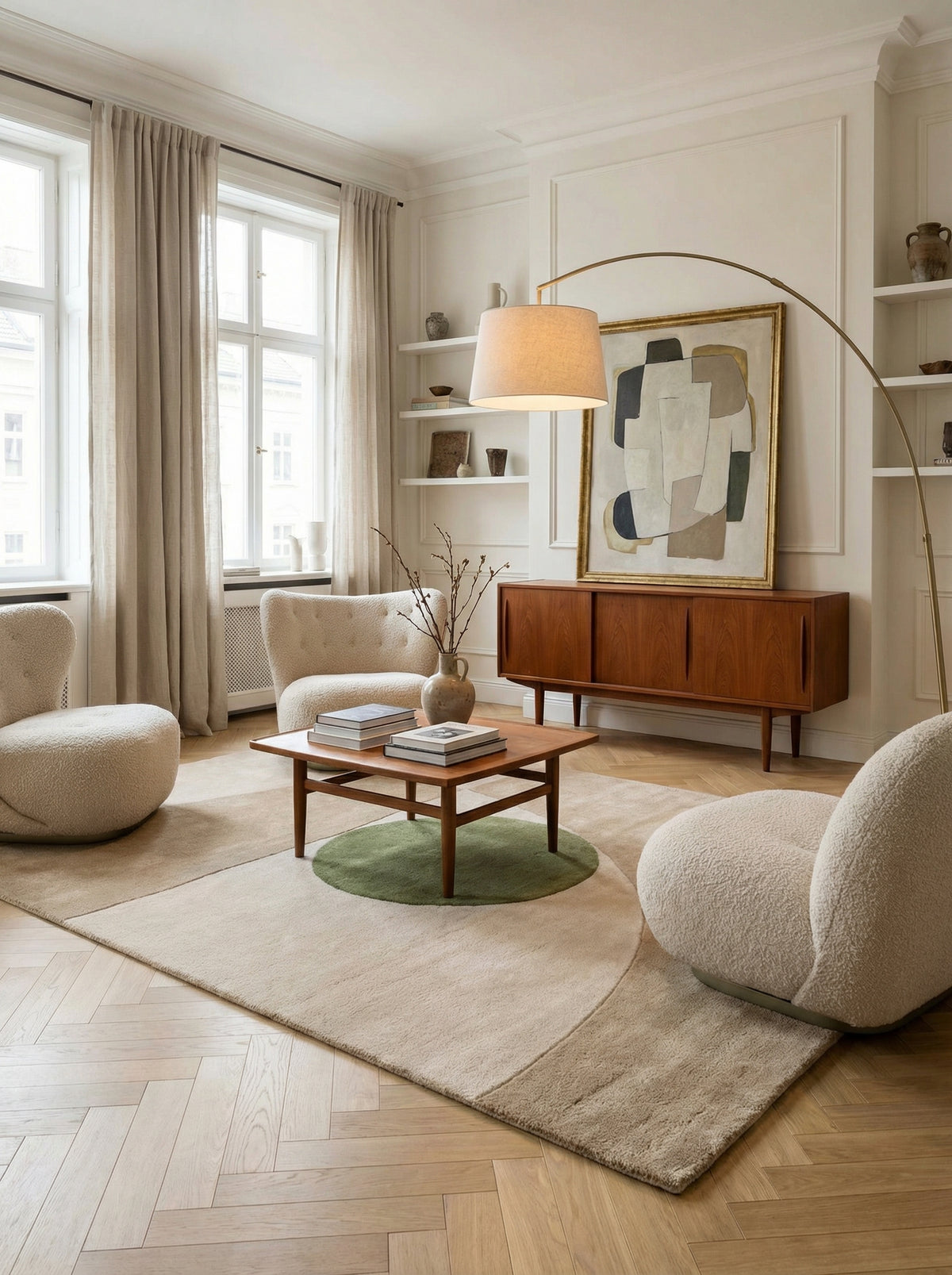Teppich aus 100% Schurwolle - pflegeleicht und robust - 100% Schurwolle kombiniert mit minimalistischem Dekor Kadima Design