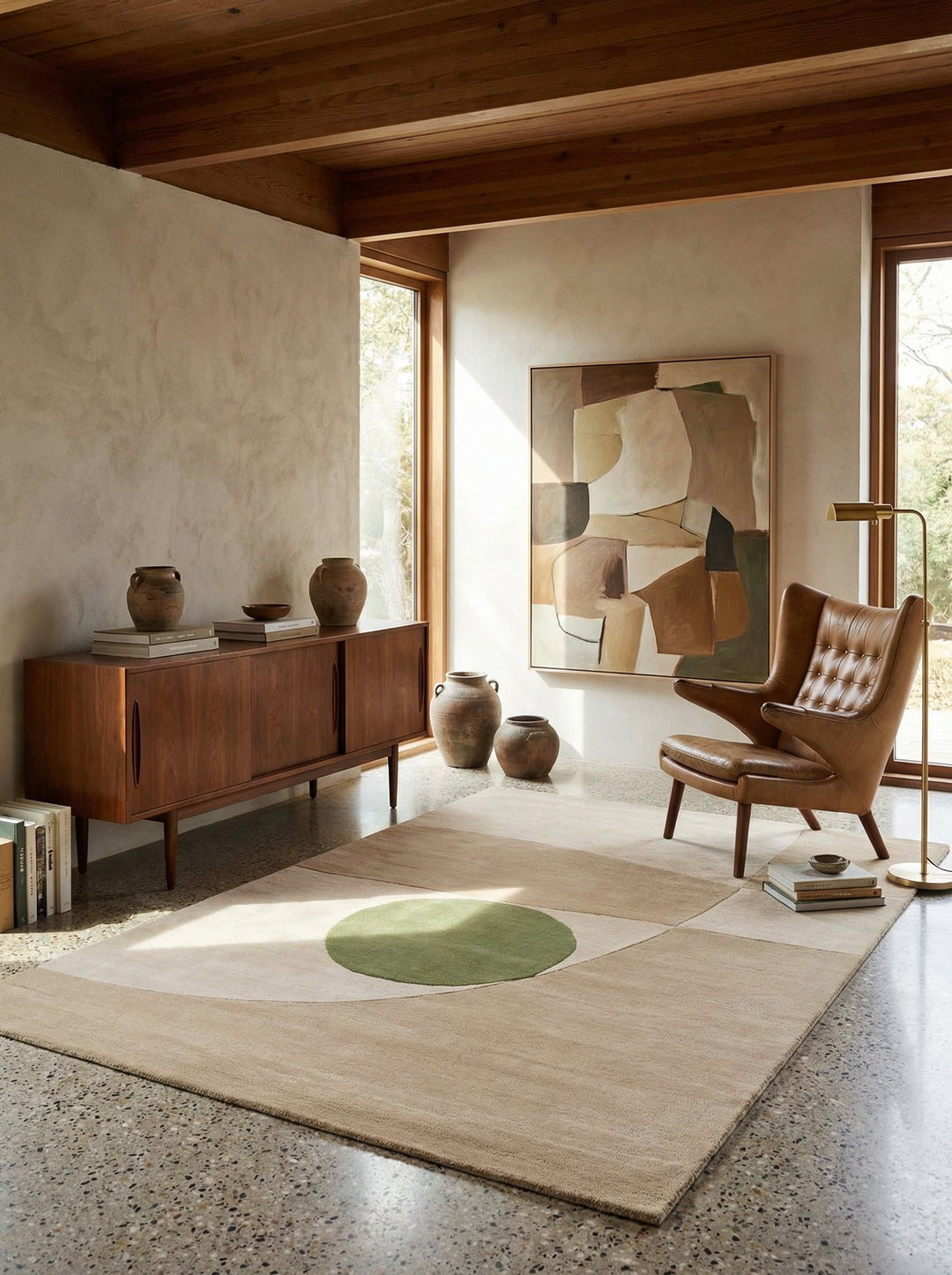 Teppich aus 100% Schurwolle - pflegeleicht und robust - 100% Schurwolle_kombiniert mit minimalistischem Dekor_Kadima Design_