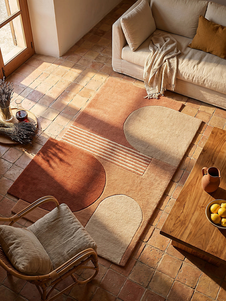 Teppich Terrakotta rechteckig Musteransicht von oben Designkollektion_
