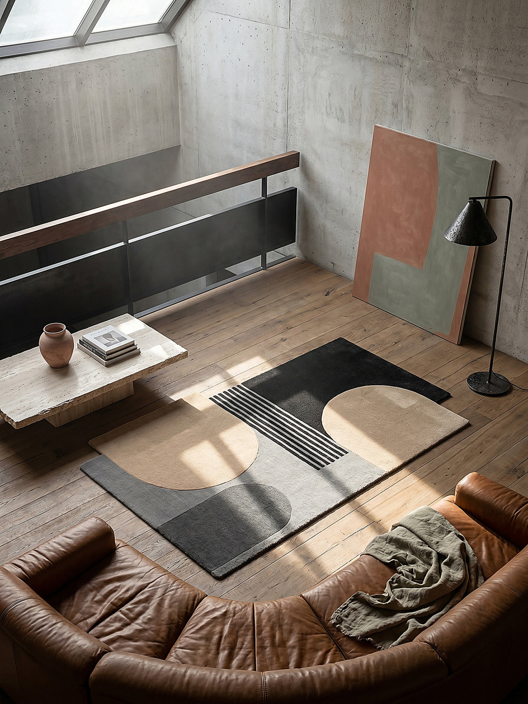 Teppich Grau rechteckig Musteransicht von oben Designkollektion_