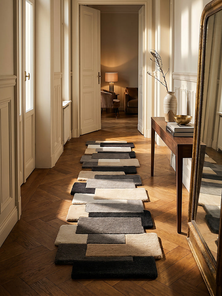 Teppich Grau-Beige Läufer im modernen Wohnzimmer_