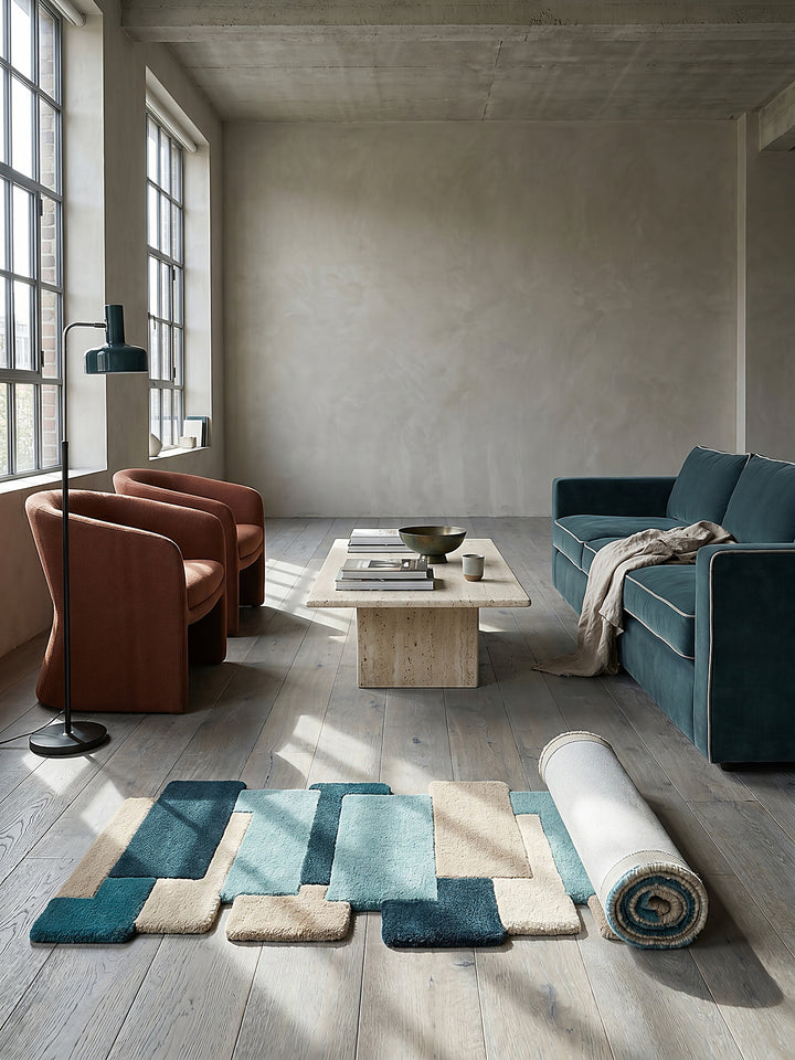 Teppich Türkis Läufer Editorial Styling_