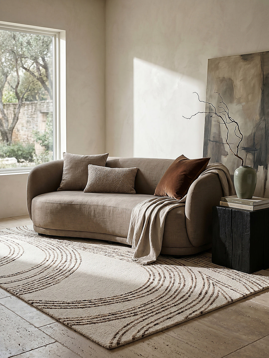 Teppich Natur-Braun rechteckig Editorial Styling_