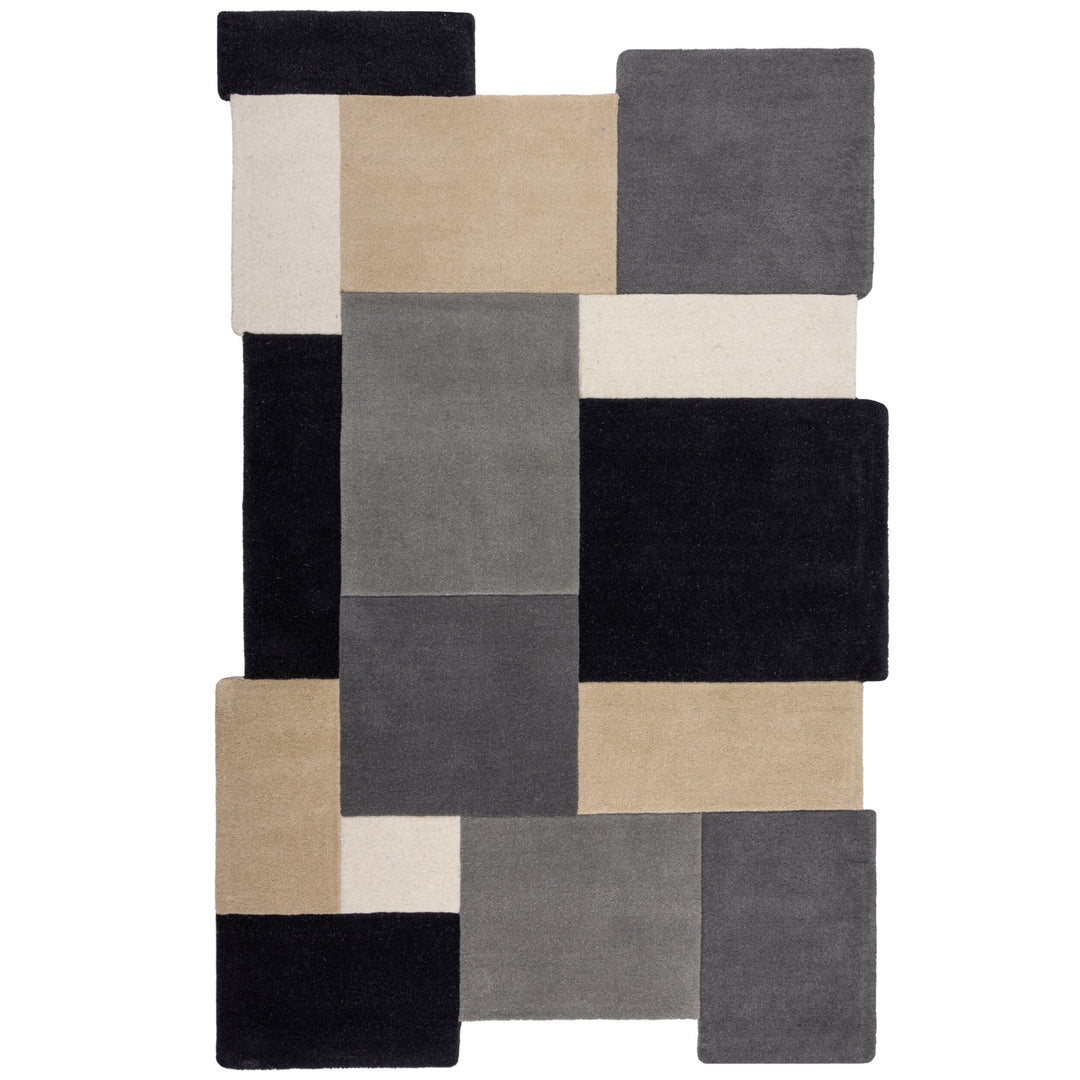 Wollteppich mit geometrischem Design - handgetuftet – THAMES EVA_Rechteckig_