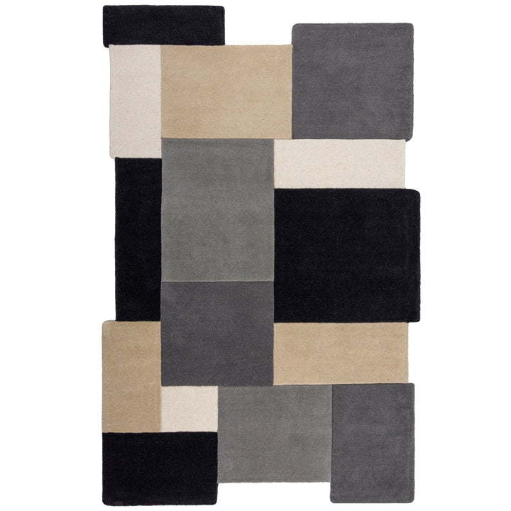 Wollteppich mit geometrischem Design - handgetuftet – THAMES EVA_Rechteckig_