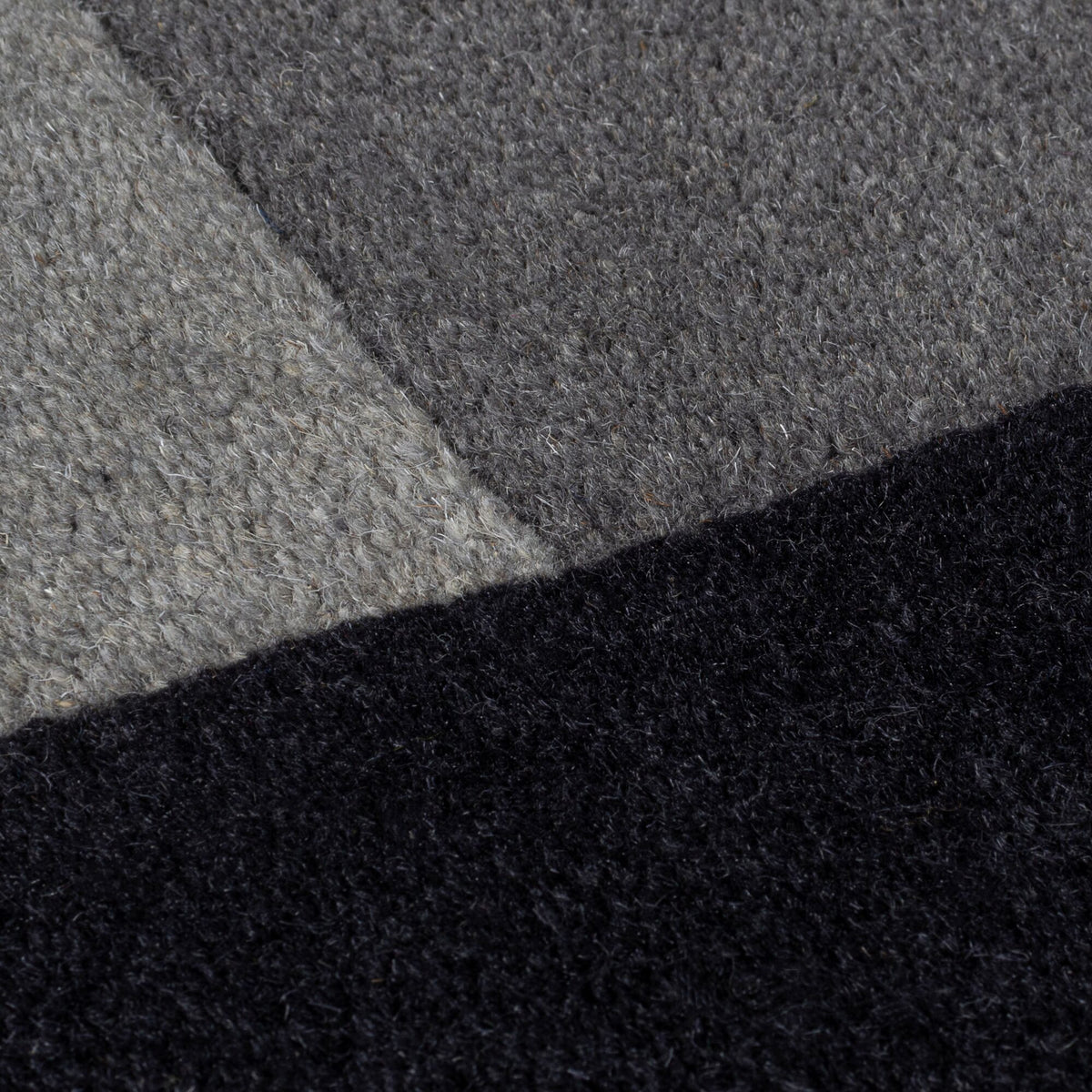 Wollteppich handgetuftet - geometrisch - rutschfest - Teppich Wolle_Grau-Beige_Rechteckig_