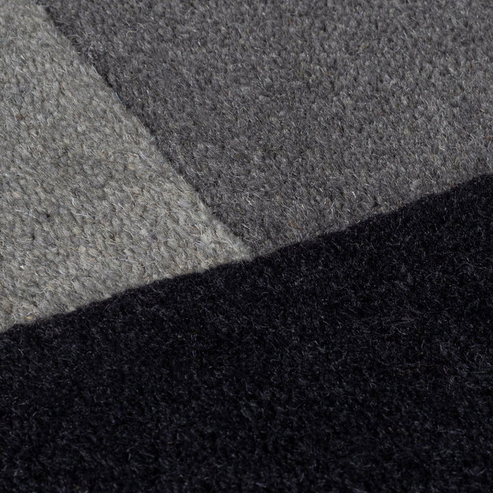 Wollteppich handgetuftet - geometrisch - rutschfest - Teppich Wolle_Grau-Beige_Rechteckig_