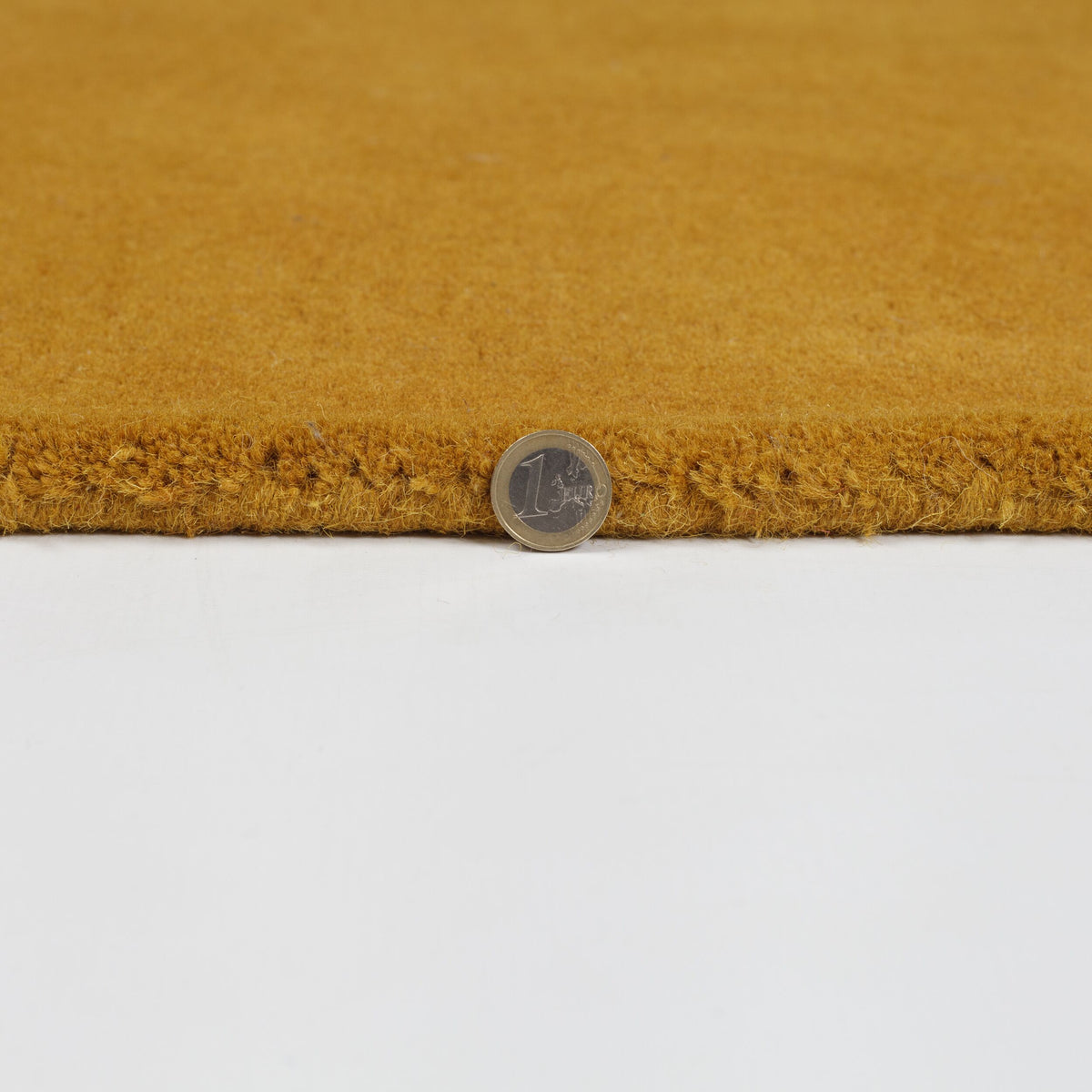 Wollteppich Geometrisch-Design - handgetuftet THAMES EVA - Senfgelb 90x150 cm_Rechteckig_
