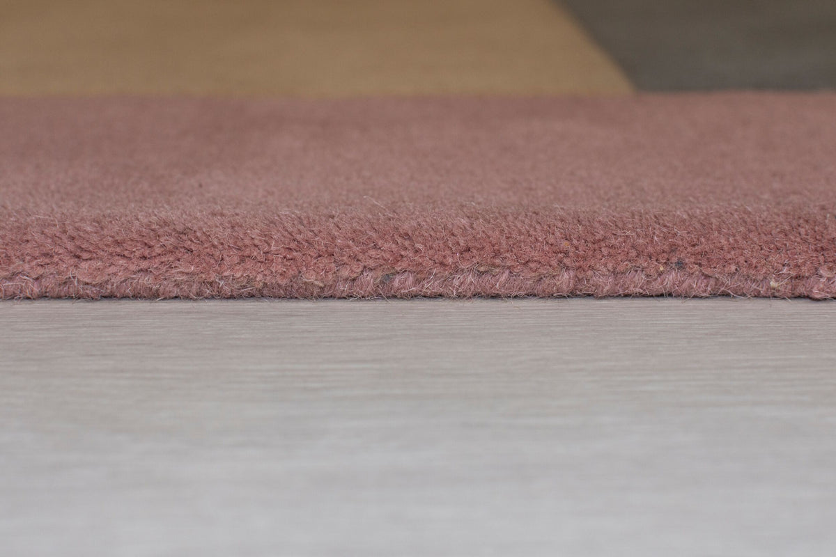Wollteppich handgetuftet - geometrisch - rutschfest - Teppich Wolle_Grau-Rosa_Rechteckig_