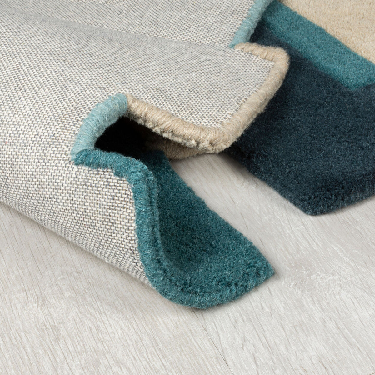 Wollteppich mit geometrischem Design - handgetuftet – THAMES EVA_Rechteckig_