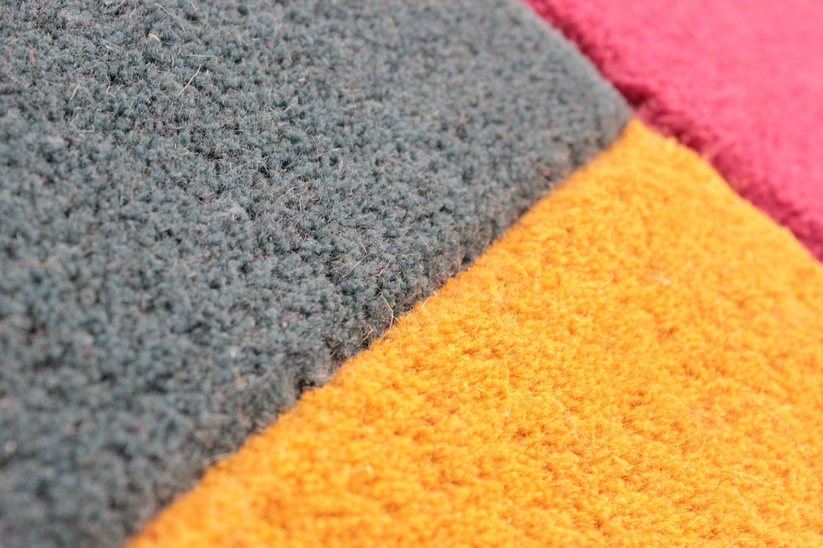 Wollteppich handgetuftet - geometrisch - rutschfest - Teppich Wolle_Multi_Rechteckig_