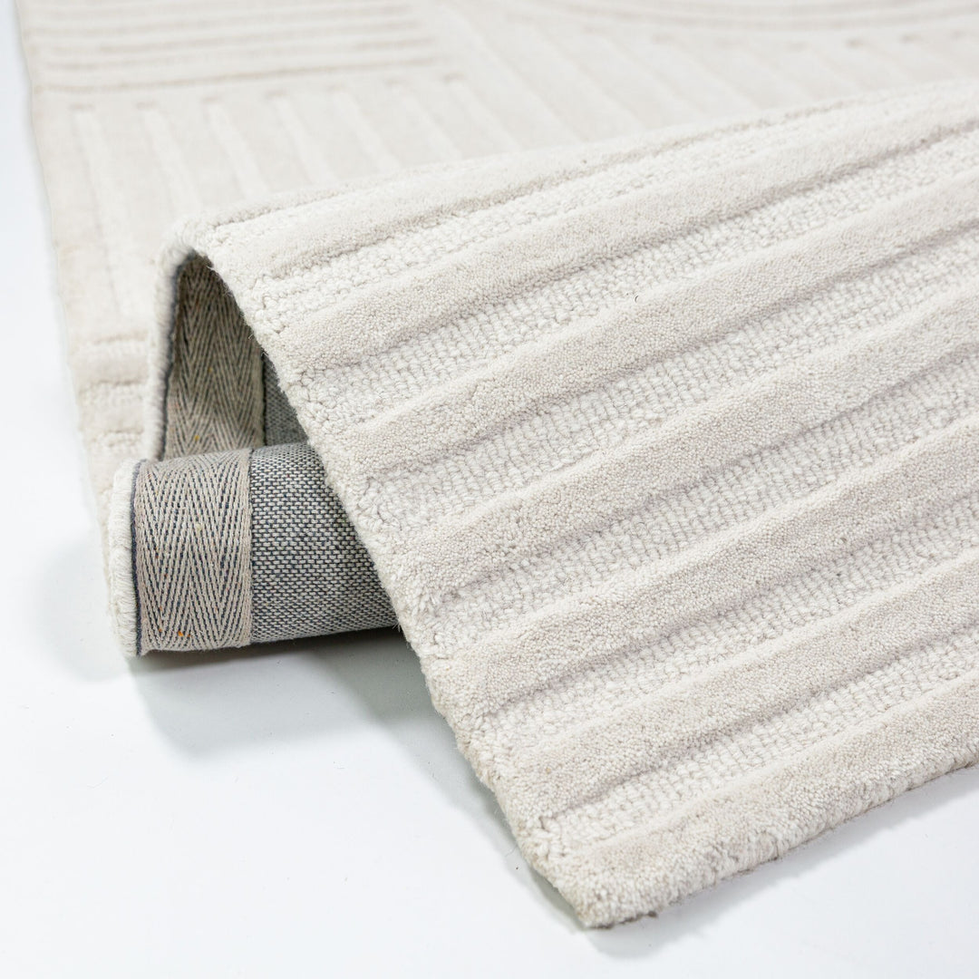 Teppich Elfenbein rund Wool Einrichtung Wohnidee Bodenbelag LEVEN_