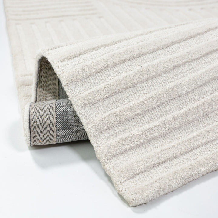 Teppich Elfenbein rechteckig Wool Einrichtung Wohnidee Bodenbelag LEVEN_