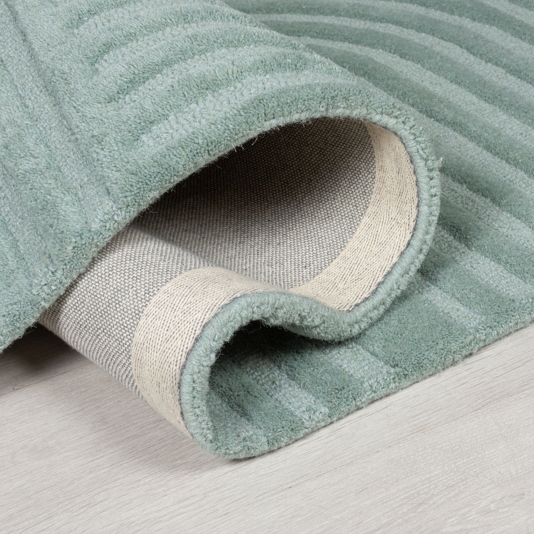Teppich Entenei-Blau rechteckig WOOL Einrichtung Wohnidee Bodenbelag LEVEN_