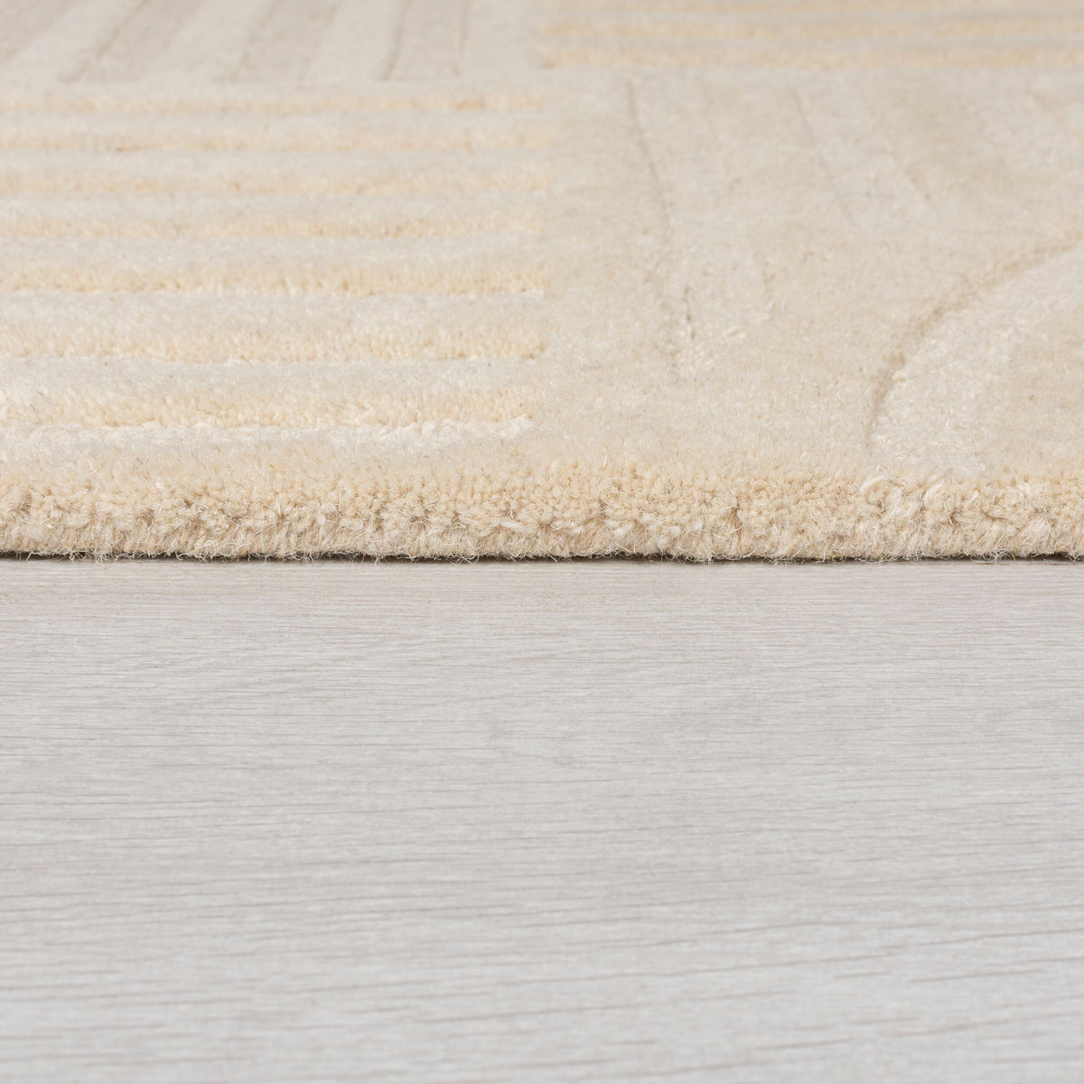 Wollteppich Pastell-Design - handgetuftet LEVEN BLAKE - Beige 120x170 cm_Rechteckig_