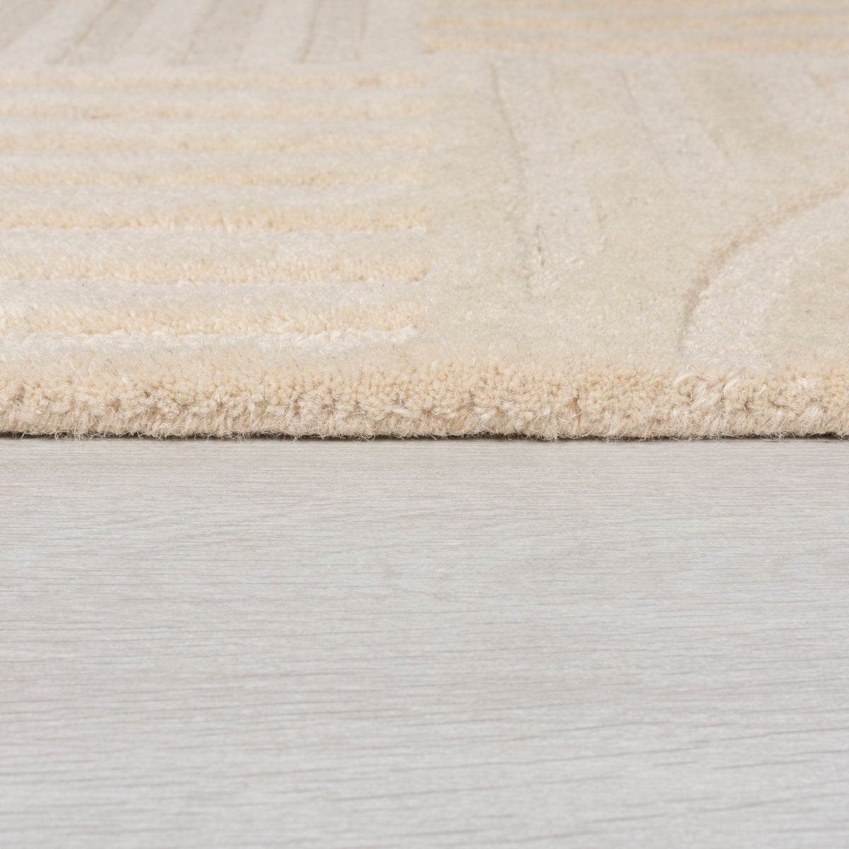 Wollteppich Pastell-Design - handgetuftet LEVEN BLAKE - Beige 160x160 cm_Rund_