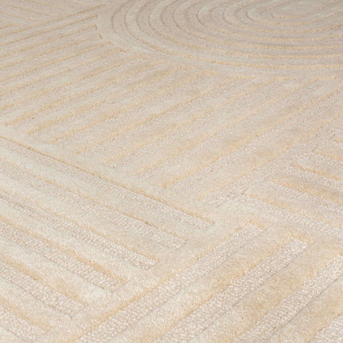 Wollteppich Pastell-Design - handgetuftet LEVEN BLAKE - Beige 60x230 cm_Läufer_