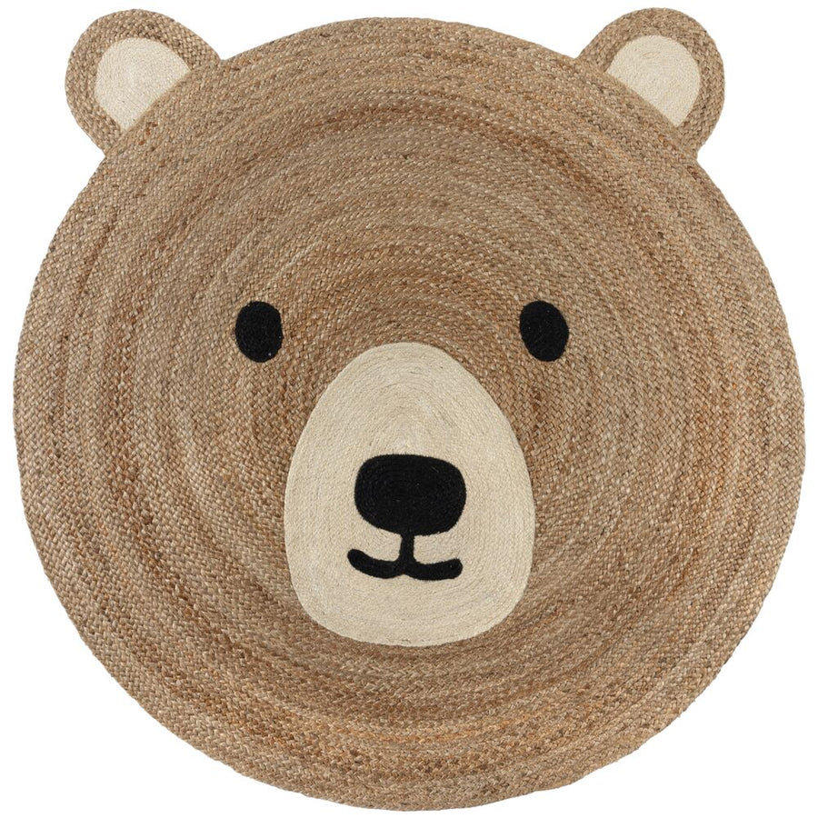 Kinderteppich Bären-Design - Jute - naturfarben BRANT_Rund_