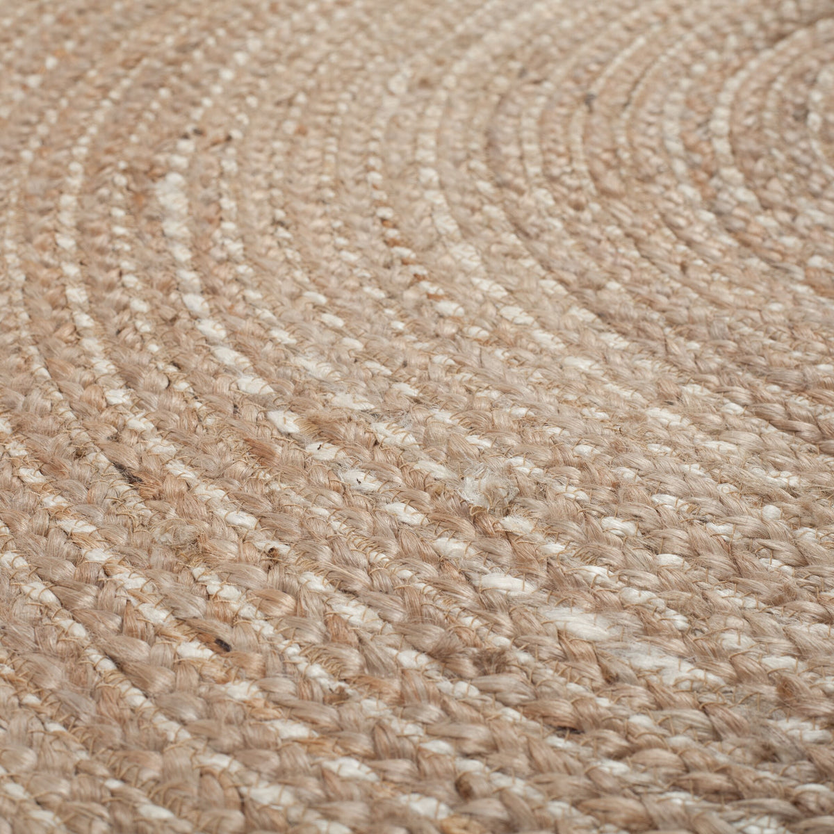 Handgewebter Jute-Teppich in Naturtönen_Braun_Rund_