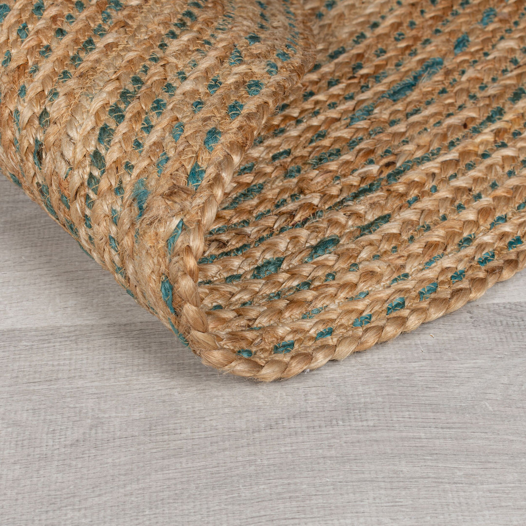 Handgewebter Jute-Teppich in Naturtönen EDEN von Kadima Design_Braun-Blau_