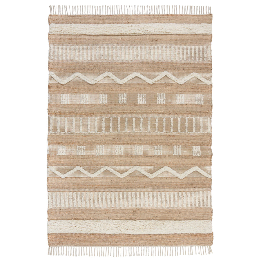 Naturteppich handgewebt Jute-Wolle-Mix skandinavisch WHARFE_Rechteckig_