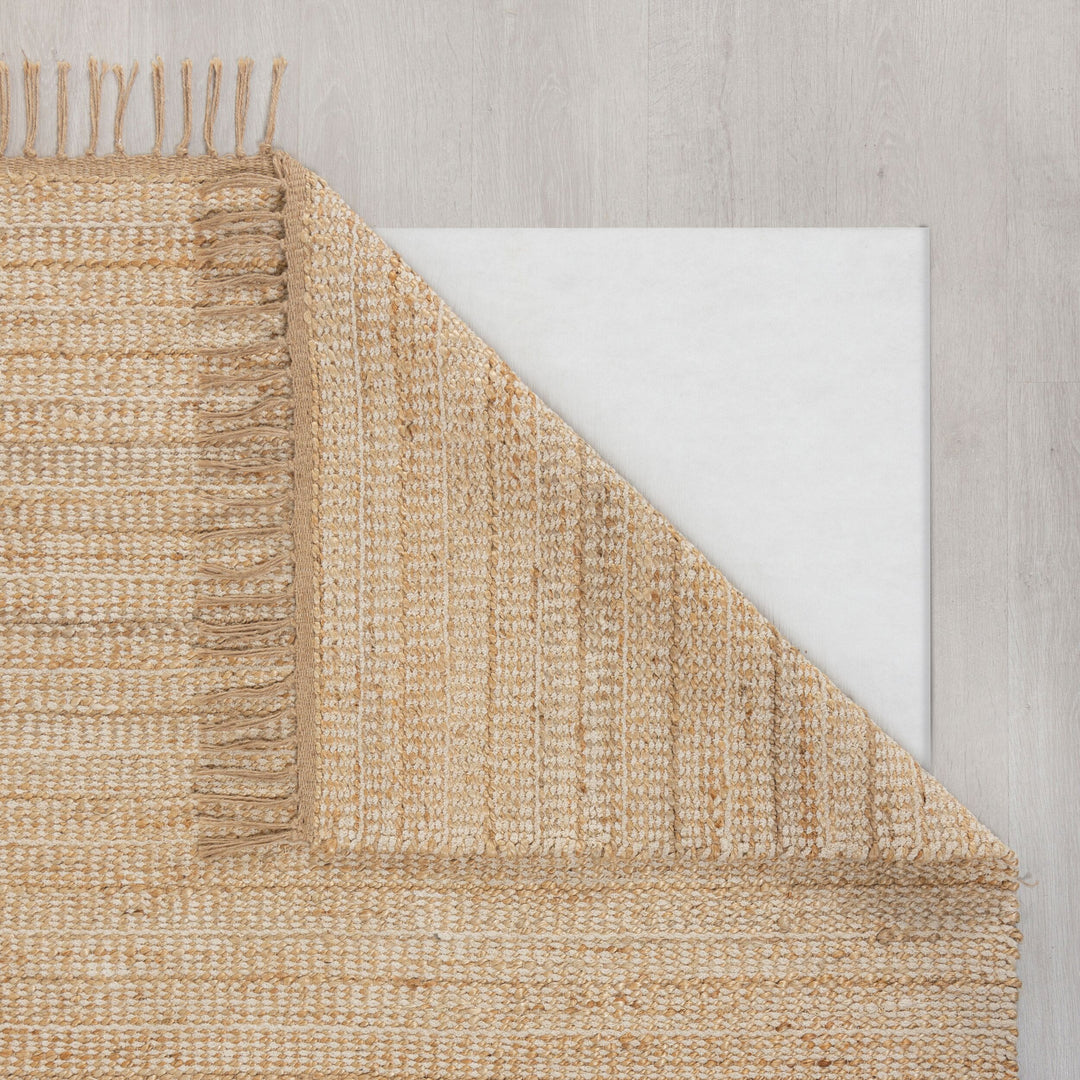 Handgewebter Teppich mit Fransen in Beige CONWY von Kadima Design - Natürlich & Stilvoll_Beige_#sku_BARK503119374608#