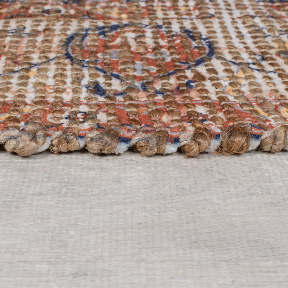 Teppich Jute Vintage-Design - handgewebt WENSLEY - Rot-Blau 80x150 cm Rechteckig
