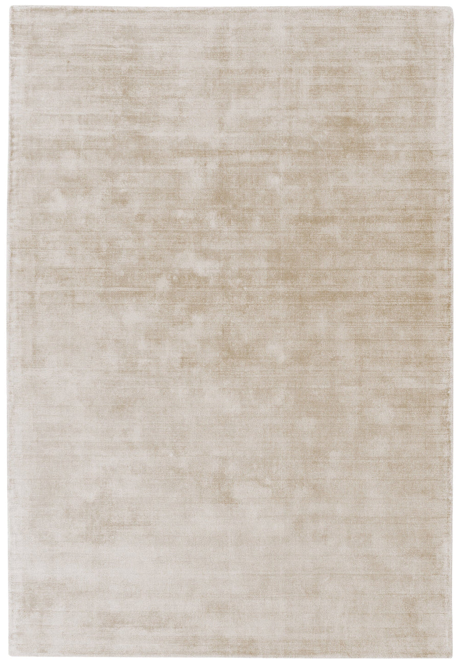 Handgewebter Viskose-Teppich - 120x170cm - Beige-Grau - 7mm Florhöhe - zeitloses Design für moderne Wohnzimmer - strapazierfähig und pflegeleicht von Kadima Design_