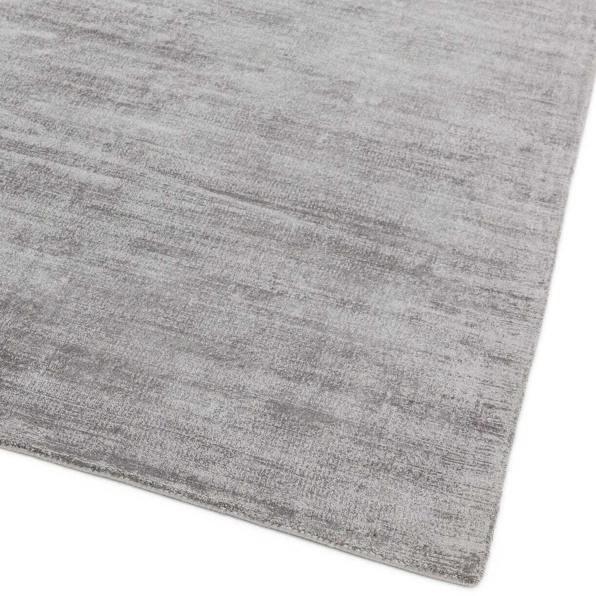 Silberner Viskose-Teppich - 120x170cm - handgewebt mit 7mm Florhöhe - glänzender Blickfang für moderne Wohnzimmer von Kadima Design