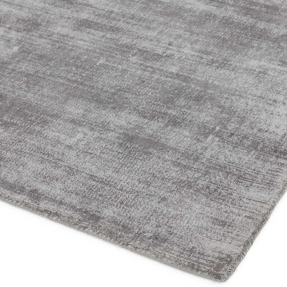 Silberner Viskose-Teppich - 120x170cm - handgewebt mit 7mm Florhöhe - glänzender Blickfang für moderne Wohnzimmer von Kadima Design