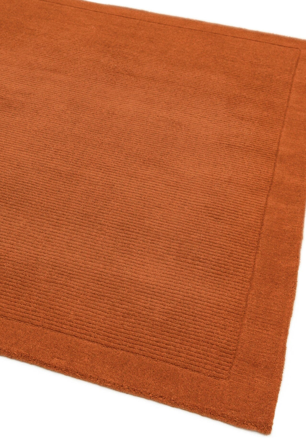 Terrakotta Designerteppich - 100% Schurwolle - handgewebt. Perfekt für warme Schlafzimmer. Kadima Design_