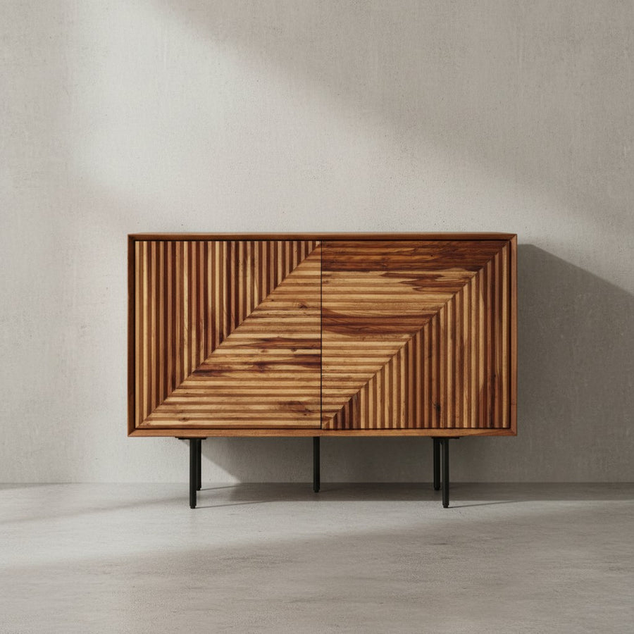 &quot;Harmony&quot; 3D-Sideboard mit Metalldetails und viel Stauraum_ Elegantes Wood-Design - KADIMA DESIGN_Größe_ 100x40x71 cm_
