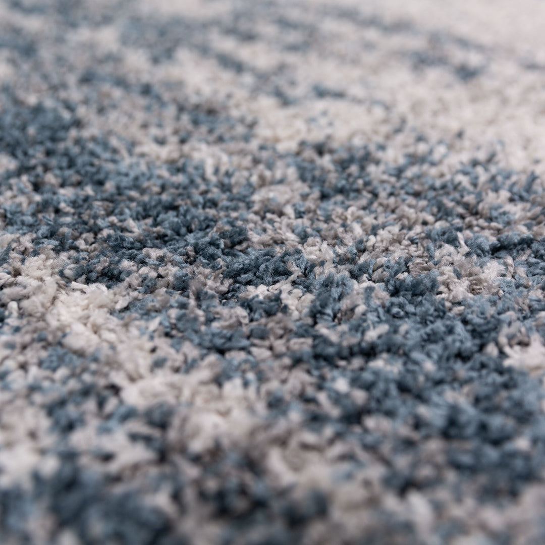Hochflor Teppich Ombre Muster - Abstrakt - Schlafzimmer_Blau_Rechteckig_