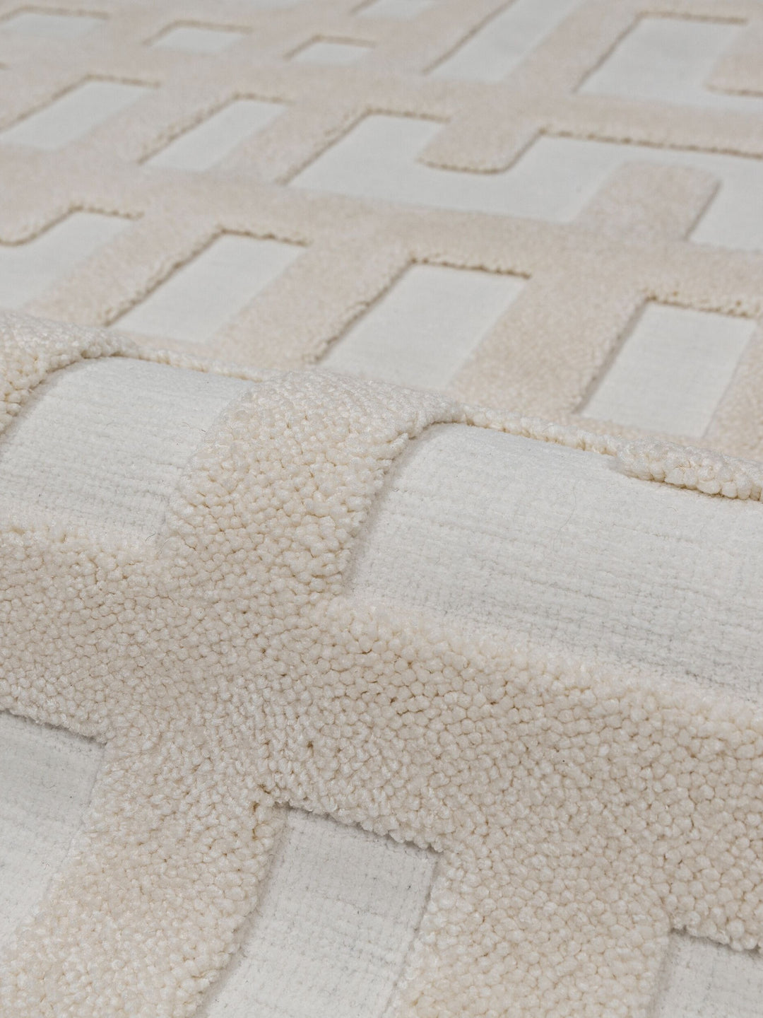 Teppich Creme rechteckig Polyester Raumgestaltung Inneneinrichtung FORSS_