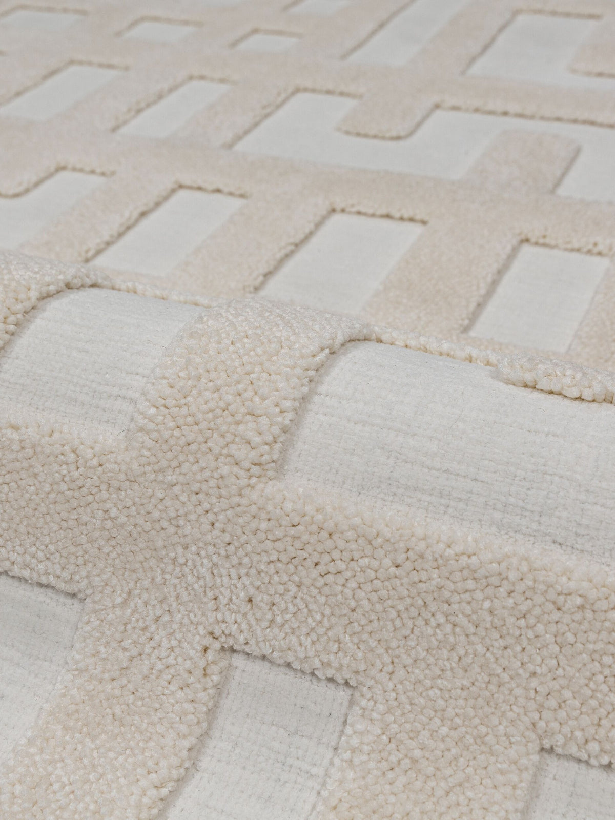Teppich Creme rechteckig Polyester Raumgestaltung Inneneinrichtung FORSS_
