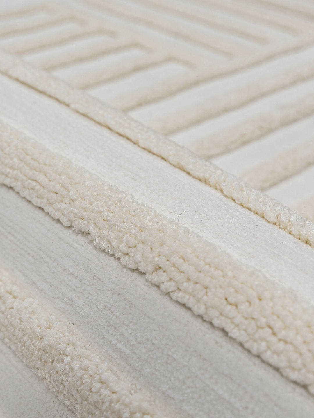 Teppich Creme rechteckig Polyester Raumgestaltung Inneneinrichtung ENRICK_