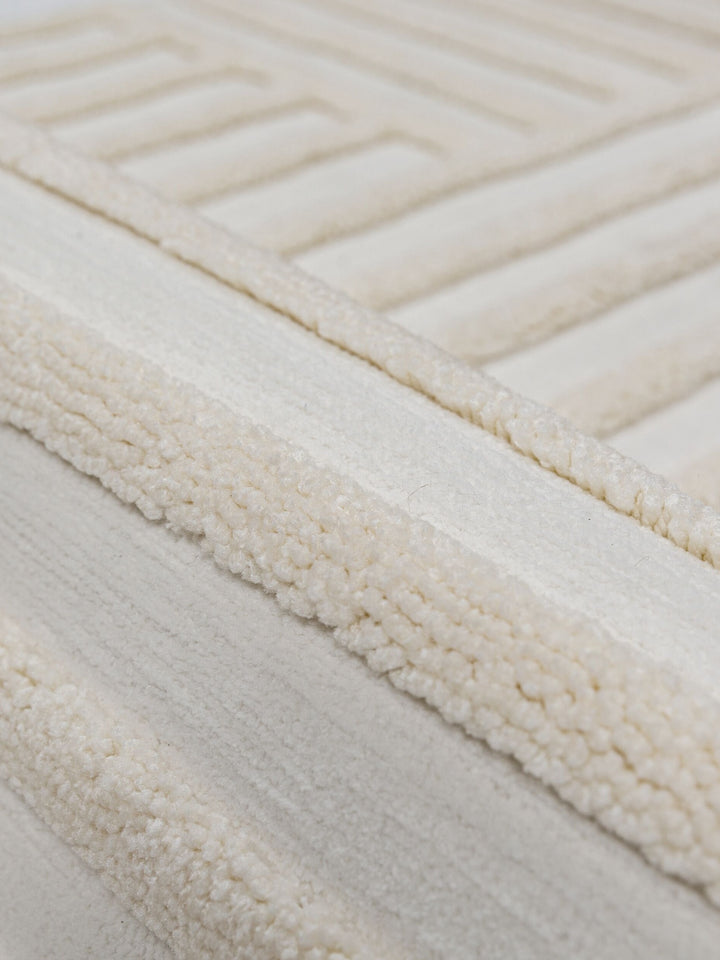 Teppich Creme rechteckig Polyester Raumgestaltung Inneneinrichtung ENRICK_