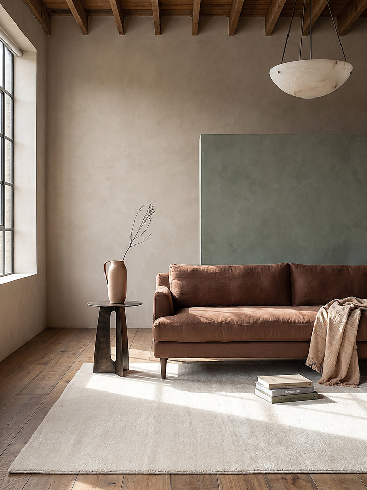 Teppich Beige rechteckig Editorial Styling_