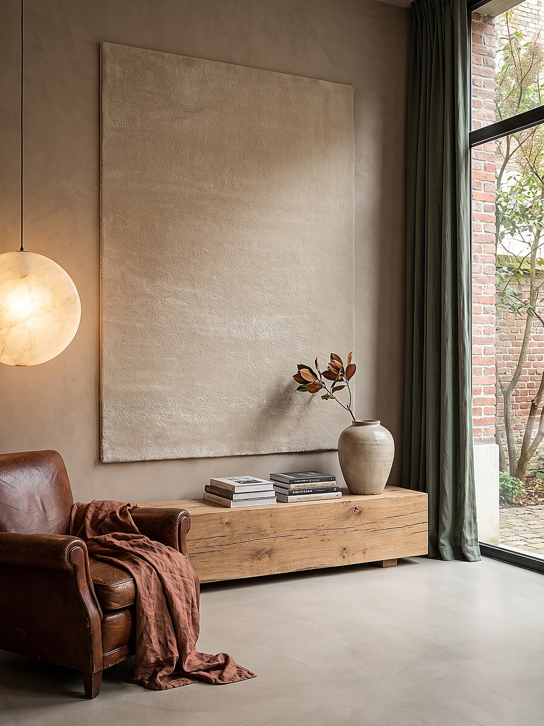 Teppich Beige als Wandteppich_