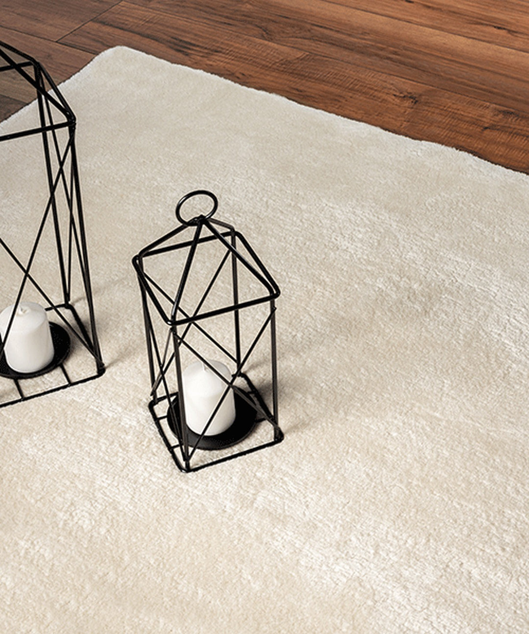Teppich Beige Uni rechteckig Polyester Wohnzimmer Schlafzimmer Flur Modern ALDAN_