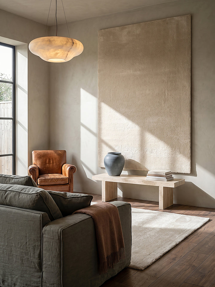 Teppich Beige als Wandteppich_