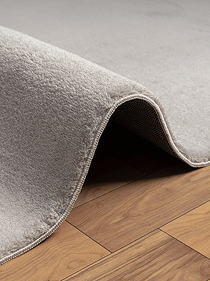 Teppich Sand Uni rund Polyester Raumgestaltung Inneneinrichtung Modern ALDAN_