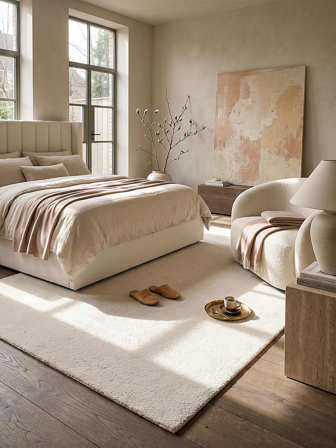 Teppich Creme Textur Nahaufnahme_