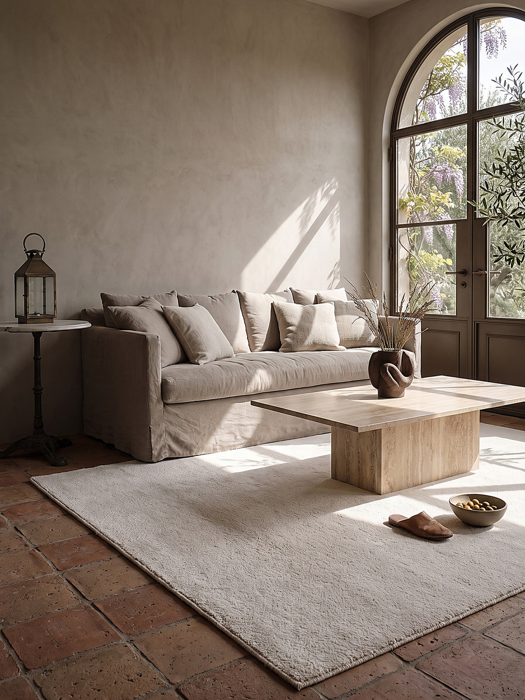 Teppich Creme Textur Nahaufnahme_